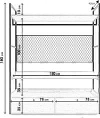 Hanah Home Otevřená šatní skříň Gardirop III 150 cm dub