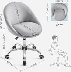 Songmics Otočná kancelářská židle Niama šedá
