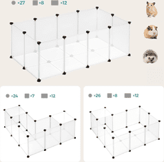 Songmics Ohrádka pro drobná zvířata Femino čirá