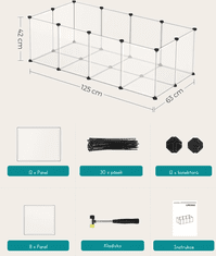 Songmics Ohrádka pro drobná zvířata Femino čirá