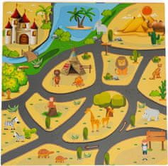 EcoToys Pěnová podložka Puzzle safari 93x93 cm barevná