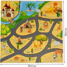 EcoToys Pěnová podložka Puzzle safari 93x93 cm barevná