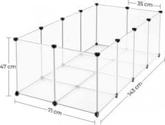 Songmics Plastová ohrádka pro drobná zvířata Spaci čirá
