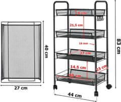 TZB Pojízdný regál OLDEN černý