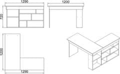 Hanah Home Psací stůl Akon bílý/borovice