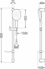 Mexen Posuvný sprchový set DF22 chrom