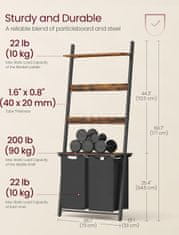 Songmics Prádelní koš s policí Vasagle Monta 92L hnědo-černý