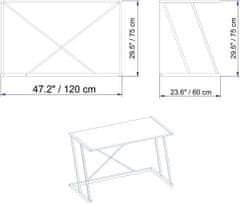 Kalune Design Psací stůl ANEMON bílý mramor/zlatý