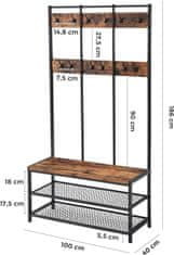 VASAGLE Předsíňový věšák s botníkem POMPO