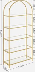 Songmics Regál Montrie 183,5 cm zlatý