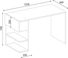 Kalune Design Psací stůl ALPHONZO bílý/ořech