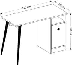 Kalune Design Psací stůl CANNAS bílý/ořech