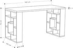 Kalune Design Psací stůl MAZE dub stirling/bílý