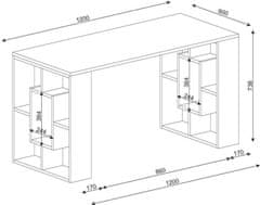 Kalune Design Psací stůl VALANCIA bílý