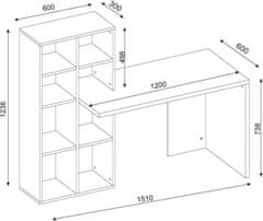 Kalune Design Psací stůl WIN bílý/ořech