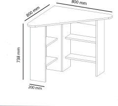 Hanah Home Rohový psací stůl Cor antracit