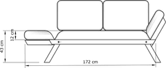 Rozkládací futonová pohovka BREEZIO 01 170 cm z masivu/žlutá