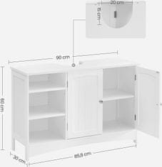 Songmics Skříňka pod umyvadlo Mollie bílá