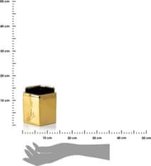 Dekorstyle Sada 2 ks květináčů Mia Gold 12 cm zlatá