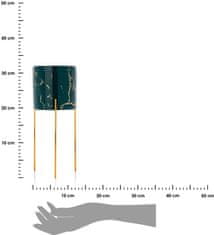 Dekorstyle Sada 2 ks květináčů Nila Green na stojanu zelený mramor/zlatá