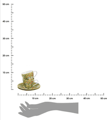 Dekorstyle Sada 2 ks porcelánových espresso hrnků Morris Golden Lilly 90 ml zelená