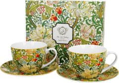 Dekorstyle Sada 2 ks porcelánových hrnků Morris Golden Lilly 250 ml zelená