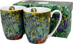 Dekorstyle Sada 2 ks porcelánových hrnků Van Gogh IRISES 350 ml modrá