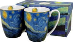 Dekorstyle Sada 2 ks porcelánových hrnků Van Gogh STARRY NIGHT 350 ml modrá