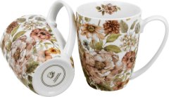 Dekorstyle Sada 2 ks porcelánových hrnků Pastel Flowers 360 ml bílý