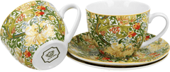 Dekorstyle Sada 2 ks porcelánových hrnků Morris Golden Lilly 250 ml zelená