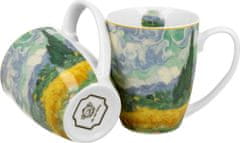 Dekorstyle Sada 2 ks porcelánových hrnků Van Gogh WHEAT FIELD WITH CYPRESSES 350 ml modrá