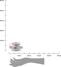 Affekdesign Sada 2 ks šálků s podšálkem Joy 245 ml bílá/růžová