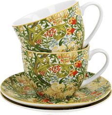 Dekorstyle Sada 2 ks porcelánových hrnků Morris Golden Lilly 250 ml zelená