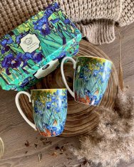 Dekorstyle Sada 2 ks porcelánových hrnků Van Gogh IRISES 350 ml modrá