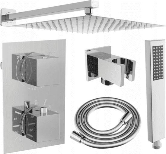 Mexen Sprchový set podomítkový CUBE DR02 30 cm chrom