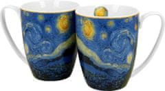 Dekorstyle Sada 2 ks porcelánových hrnků Van Gogh STARRY NIGHT 350 ml modrá