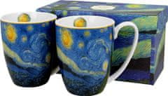 Dekorstyle Sada 2 ks porcelánových hrnků Van Gogh STARRY NIGHT 350 ml modrá