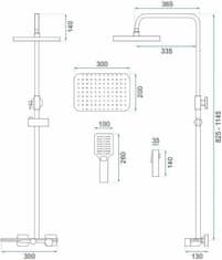 REA Sprchový set Helix tmavě zlatý - vanová baterie, dešťová, ruční, bidetová sprcha