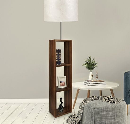 Opviq Stojací lampa AYD 140 cm ecru-hnědá