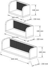 Kalune Design Sada 3 nástěnných polic BUZIM ořech/černá