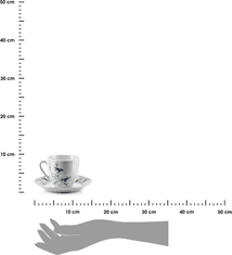 Affekdesign Sada 6 ks šálků s podšálkem Joy 250 ml bílá/modrá