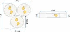 Tutumi Stropní svítidlo APP878-C 3x40cm Triple bílé