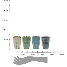 Dekorstyle Sada 4 hrnků KUBKO 330 ml vícebarevná