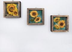 Wallity Sada nástěnných obrazů Sunflowers 15x15 cm 3 ks žlutá