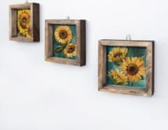 Wallity Sada nástěnných obrazů Sunflowers 15x15 cm 3 ks žlutá