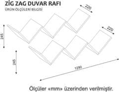 Kalune Design Sada nástěnných poliček Zigzag bílá