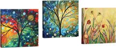 Wallity Sada obrazů ABSTRACT TREE 33 x 33 cm 3 kusy