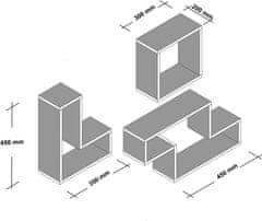 Kalune Design Sada nástěnných poliček Tetris bílá