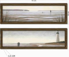 Wallity Sada obrazů Lighthouse 2 ks 19x70 cm hnědá