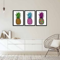 Wallity Sada obrazů Pineapple 3 ks 35x50 cm bílá